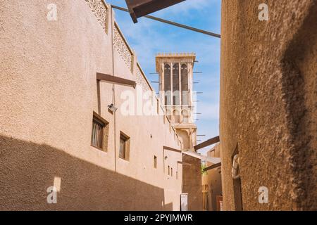 Al Fahidi vento torre nel quartiere storico e quartiere di Dubai Foto Stock