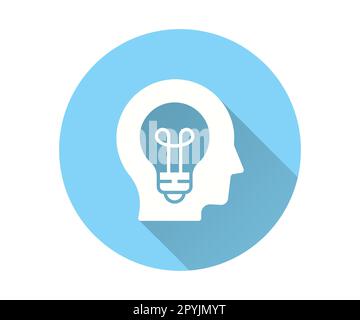 icona brainstorm. Semplice illustrazione con lunga ombra per grafica e web design. Illustrazione Vettoriale