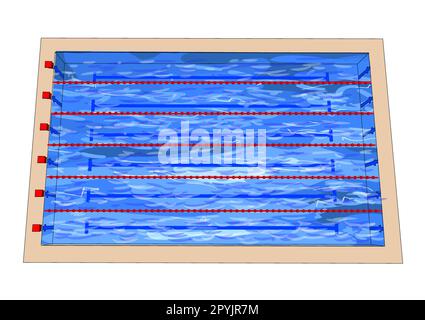 Illustrazione vettoriale piscina isolata su sfondo bianco Foto Stock