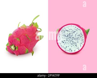 Layout creativo fatto di frutti di drago. Giacitura piatta. Concetto di cibo Foto Stock