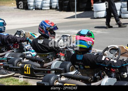 Kart Racing Eastern Creek, Sydney, NSW Foto Stock