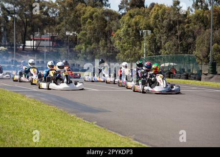 Kart Racing Eastern Creek, Sydney, NSW Foto Stock