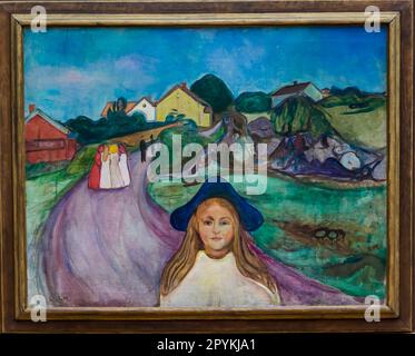 Edvard Munch Painting Road to., Kunstmuseum Basilea, Basilea, Svizzera Foto Stock