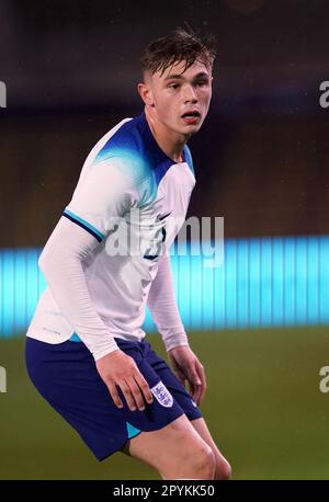 Callum Doyle in Inghilterra durante la partita internazionale amichevole all'Academy Stadium, Manchester. Data immagine: Mercoledì 22 marzo 2023. Foto Stock