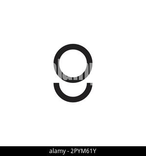 Lettera g sorriso simbolo geometrico semplice logo vettore Illustrazione Vettoriale