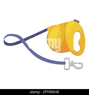 Un guinzaglio è una misura del nastro per un cane. Un accessorio per animali. illustrazione vettoriale su sfondo bianco. Illustrazione Vettoriale