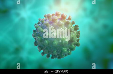 Virus, germi, microbi, microrganismi al microscopio. 3D illustrazione di un microbo ad alta risoluzione Foto Stock