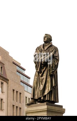 Statua del Bronce di Martin Lutero a Dresda, costruita da Adolf von Donndorf nel 1885 Foto Stock