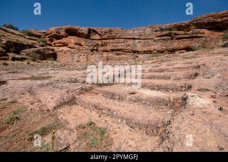 edificio de viviendas, Yacimiento arqueológico de Tiermes, Soria, comunidad autónoma de Castilla y León, Spagna, Europa Foto Stock