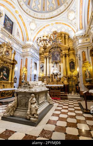 Tomba del Cardinale Silíceo, Collegio reale di Noble Maidens, Toledo, Castilla-la Mancha, Spagna Foto Stock