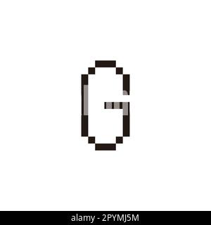Lettera G pixel simbolo geometrico semplice vettore logo Illustrazione Vettoriale