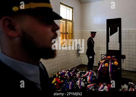 Praga, Repubblica Ceca. 04th maggio, 2023. Cerimonia per commemorare il 78th° anniversario della rivolta di Praga, nella prigione di Pankrac a Praga, Repubblica Ceca, 4 maggio 2023. Credit: Roman Vondrous/CTK Photo/Alamy Live News Foto Stock