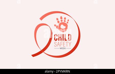 Il concetto di settimana di consapevolezza di sicurezza del bambino di mese osservato in ogni anno 6th-12th giugno. Modello vettoriale settimana sicurezza bambini per banner, biglietto d'auguri, poster wi Illustrazione Vettoriale