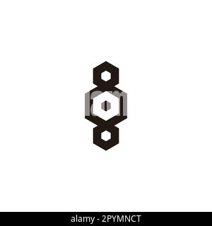 DNA, simbolo geometrico esagonale semplice vettore logo Illustrazione Vettoriale