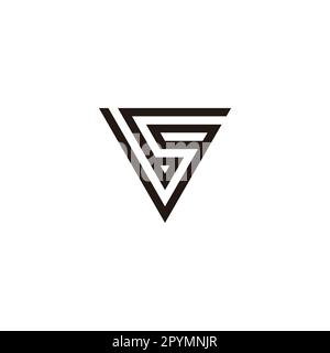Numero 6 e 9 triangolo simbolo geometrico semplice logo vettore Illustrazione Vettoriale