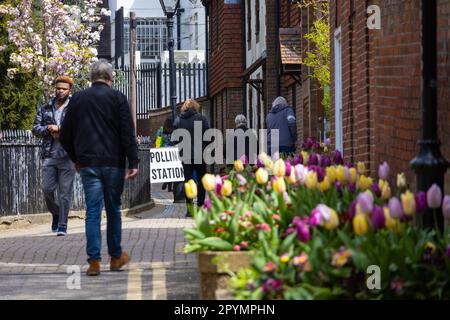 Ashford, Kent, Regno Unito. 4th maggio, 2023. Oggi si svolgono le elezioni locali ad Ashford, nel Kent. Fotografo: Paul Lawrenson, Photo Credit: PAL News/Alamy Live News Foto Stock