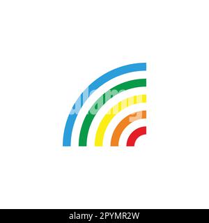 Arcobaleno, sfondo simbolo geometrico semplice logo vettore Illustrazione Vettoriale