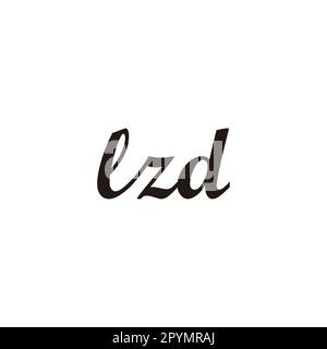 Lettera Lzd CONNECT simbolo geometrico semplice vettore logo Illustrazione Vettoriale