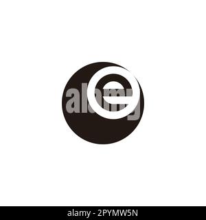 Lettera e luna, cerchio simbolo geometrico semplice logo vettore Illustrazione Vettoriale