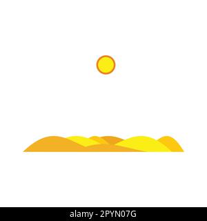 Deserto, paesaggi simbolo geometrico semplice logo vettore Illustrazione Vettoriale