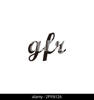 Lettera gfr CONNECT simbolo geometrico semplice vettore logo Illustrazione Vettoriale