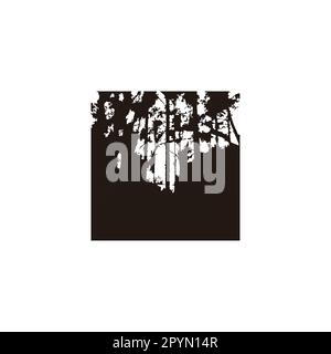 Foresta, albero, illustrazione simbolo geometrico semplice vettore logo Illustrazione Vettoriale