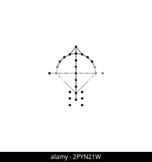 Arco, cerchi, freccia simbolo geometrico semplice vettore logo Illustrazione Vettoriale
