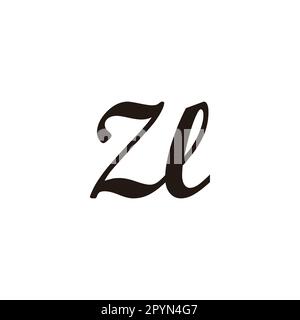 Lettera ZL CONNECT simbolo geometrico semplice vettore logo Illustrazione Vettoriale