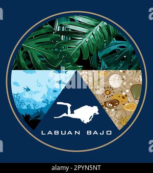 isola di labuan bajo indonesia Illustrazione Vettoriale