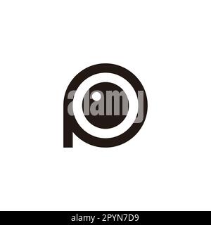 Lettera P occhio, cerchio geometrico semplice simbolo vettore logo Illustrazione Vettoriale