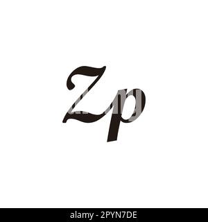 Lettera Zp CONNECT simbolo geometrico semplice vettore logo Illustrazione Vettoriale