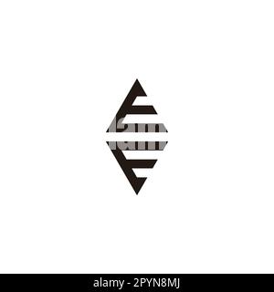 Lettera EE, simbolo geometrico semplice simbolo vettore Illustrazione Vettoriale