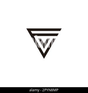 Lettera v in e, triangolo simbolo geometrico semplice vettore logo Illustrazione Vettoriale