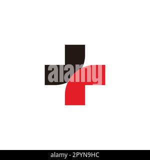 In più, piega simbolo geometrico semplice logo vettore Illustrazione Vettoriale