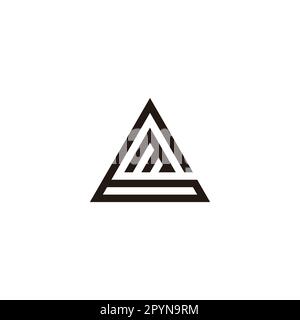 Lettera m in 6, simbolo geometrico triangolare semplice vettore logo Illustrazione Vettoriale