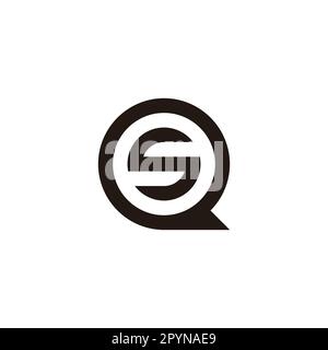 Lettera s in Q, cerchio simbolo geometrico semplice vettore logo Illustrazione Vettoriale