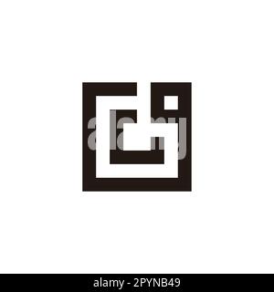 Lettera G e g quadrato, simbolo geometrico unico semplice vettore logo Illustrazione Vettoriale