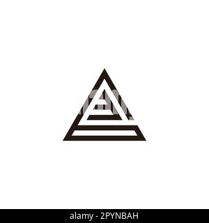 Numero 3 in 6, simbolo geometrico triangolare semplice vettore logo Illustrazione Vettoriale