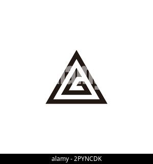 Lettera G in o, triangolo simbolo geometrico semplice vettore logo Illustrazione Vettoriale