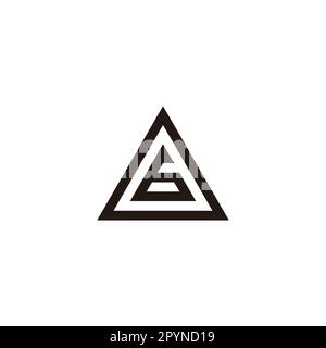 Numero 6 nella lettera o, triangolo simbolo geometrico semplice logo vettore Illustrazione Vettoriale