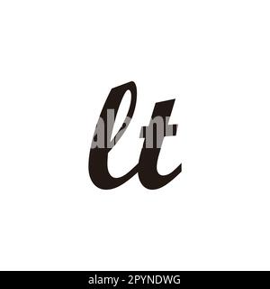 Lettera Lt CONNECT simbolo geometrico semplice vettore logo Illustrazione Vettoriale