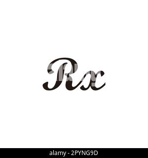 Lettera Rx CONNECT simbolo geometrico semplice vettore logo Illustrazione Vettoriale