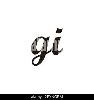 Lettera gi CONNECT simbolo geometrico semplice vettore logo Illustrazione Vettoriale
