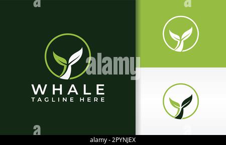 logo verde coda di balena biologica Illustrazione Vettoriale