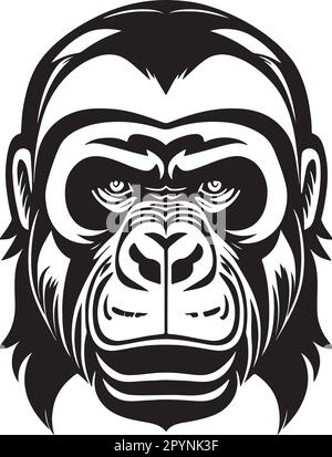 Fantastico e potente gorilla emblema vettore d'arte Illustrazione Vettoriale