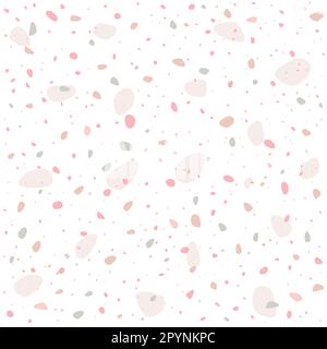 Motivo senza giunture vettoriale terrazzo chiaro. Grani semplici, mosaico, marmo, pietre fondo per carta, nastro, confezione. Illustrazione Vettoriale