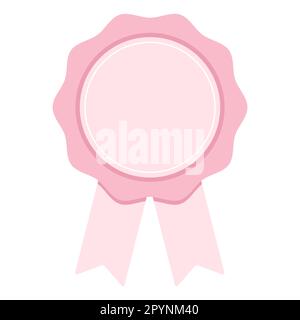 Icona del vettore badge. Emblema premium logo, modello di timbro, medaglia nastro collezione. Emblema e icona vintage, illustrazione delle parti del logo decorativo Illustrazione Vettoriale