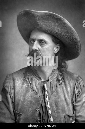 Buffalo Bill Cody. Ritratto del cacciatore di bisonti, scout e showman, William Frederick 'Buffalo Bill' Cody (1846-1917) 1887 Foto Stock