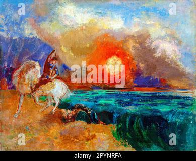 San Giorgio e il Drago di Odilon Redon. Originale della Fondazione Barnes. Foto Stock