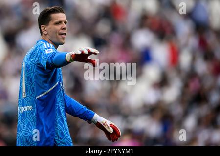 Torino, Italia. 3 maggio 2023. Wojciech Szczesny della Juventus FC reagisce durante la Serie A partita di calcio tra Juventus FC e US Lecce. Credit: Nicolò campo/Alamy Live News Foto Stock